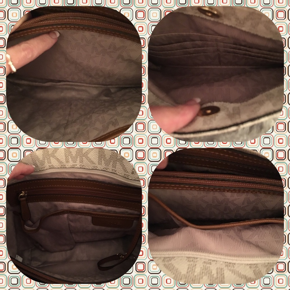 Michael Kors Vanilla & Brown purse. - Picture 2 of 4